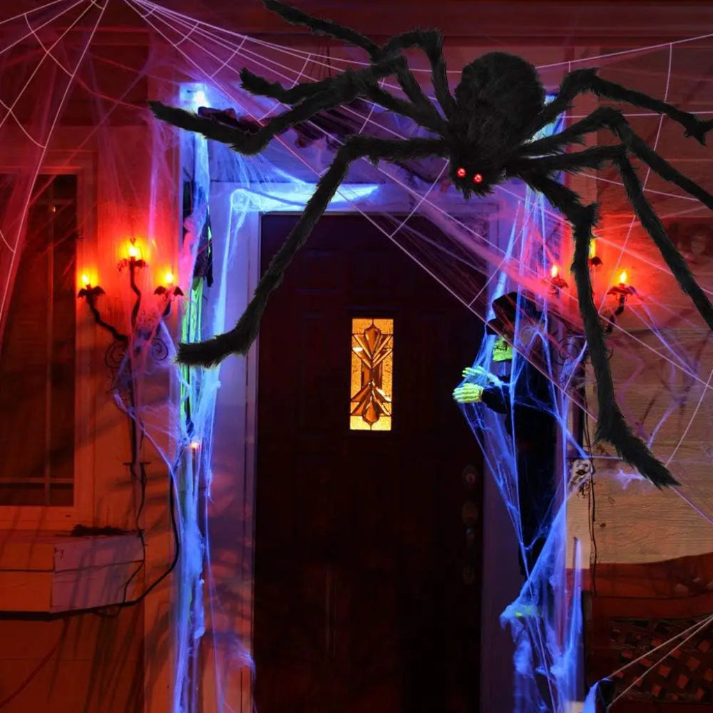 Halloween Dekoration Spinnennetz Riesenspinne Kunststoff