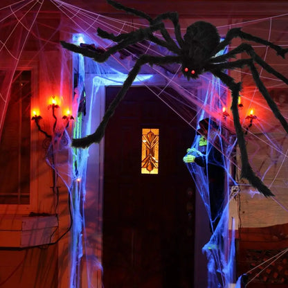 Halloween Dekoration Spinnennetz Riesenspinne Kunststoff