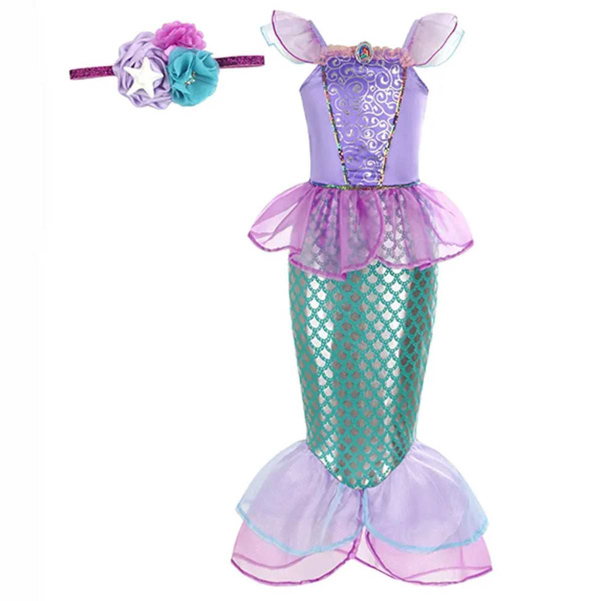 Halloween Costumes Mermaid Glitter Outfit Kids