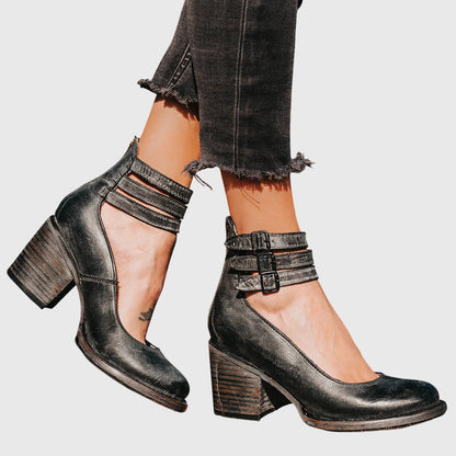 Damen Sandalen Riemen Blockabsatz Alltag