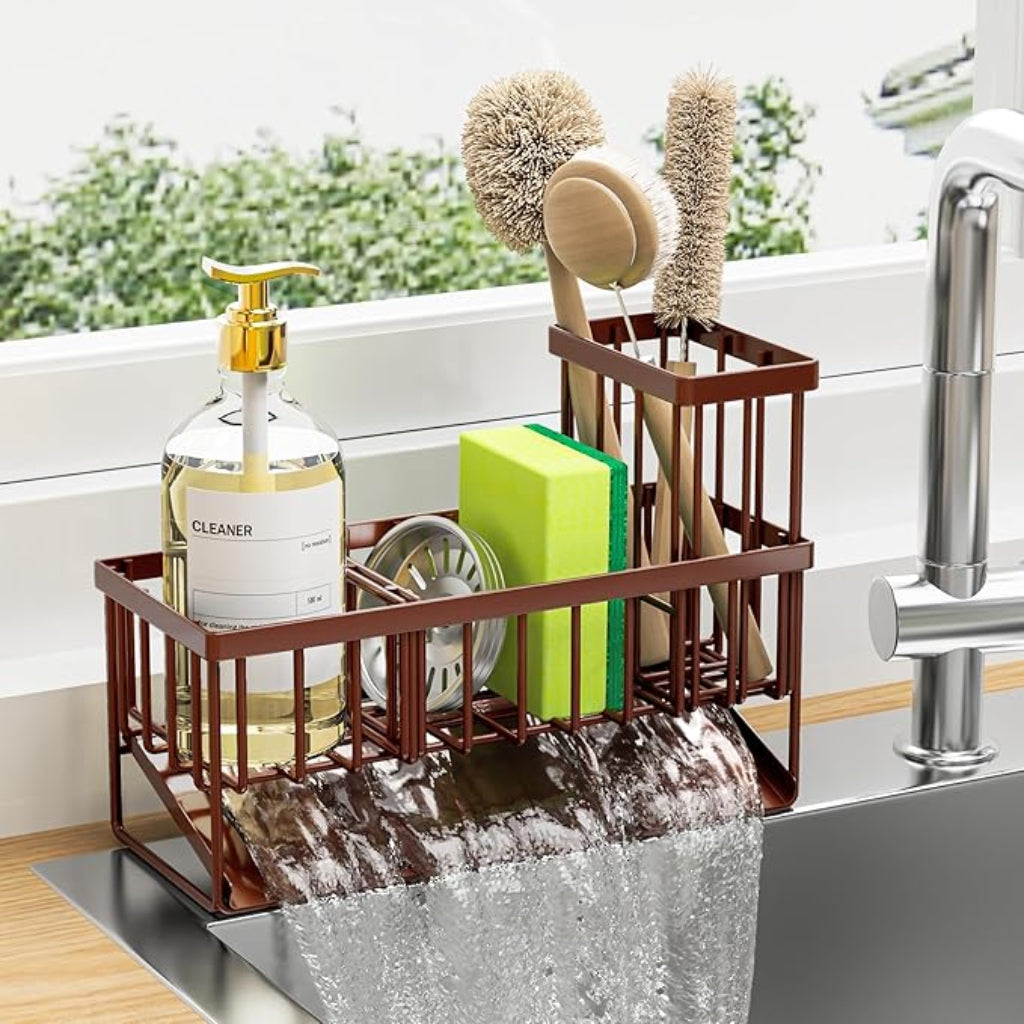 Portaspugna Cucina Acciaio Inox Organizer Lavello Scolapiatti