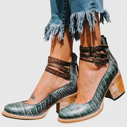 Damen Sandalen Riemen Blockabsatz Alltag