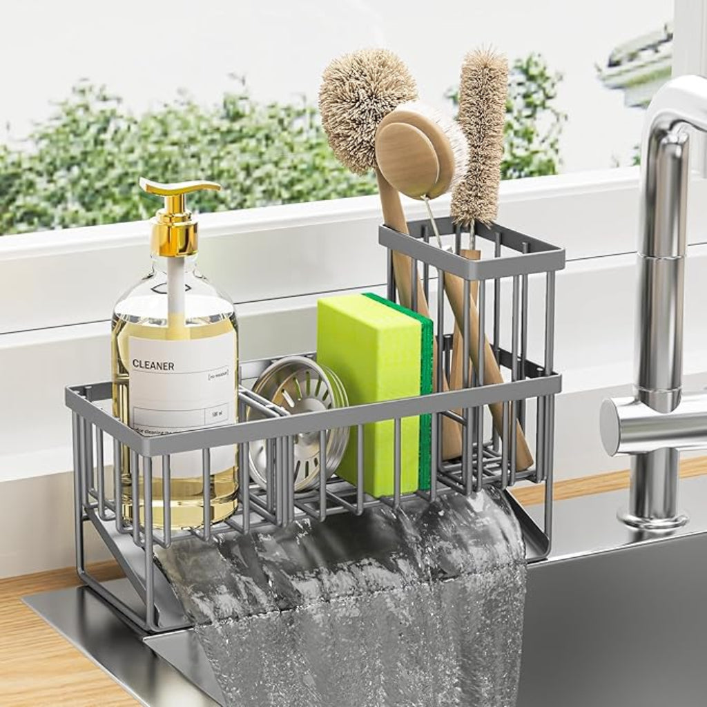 Portaspugna Cucina Acciaio Inox Organizer Lavello Scolapiatti