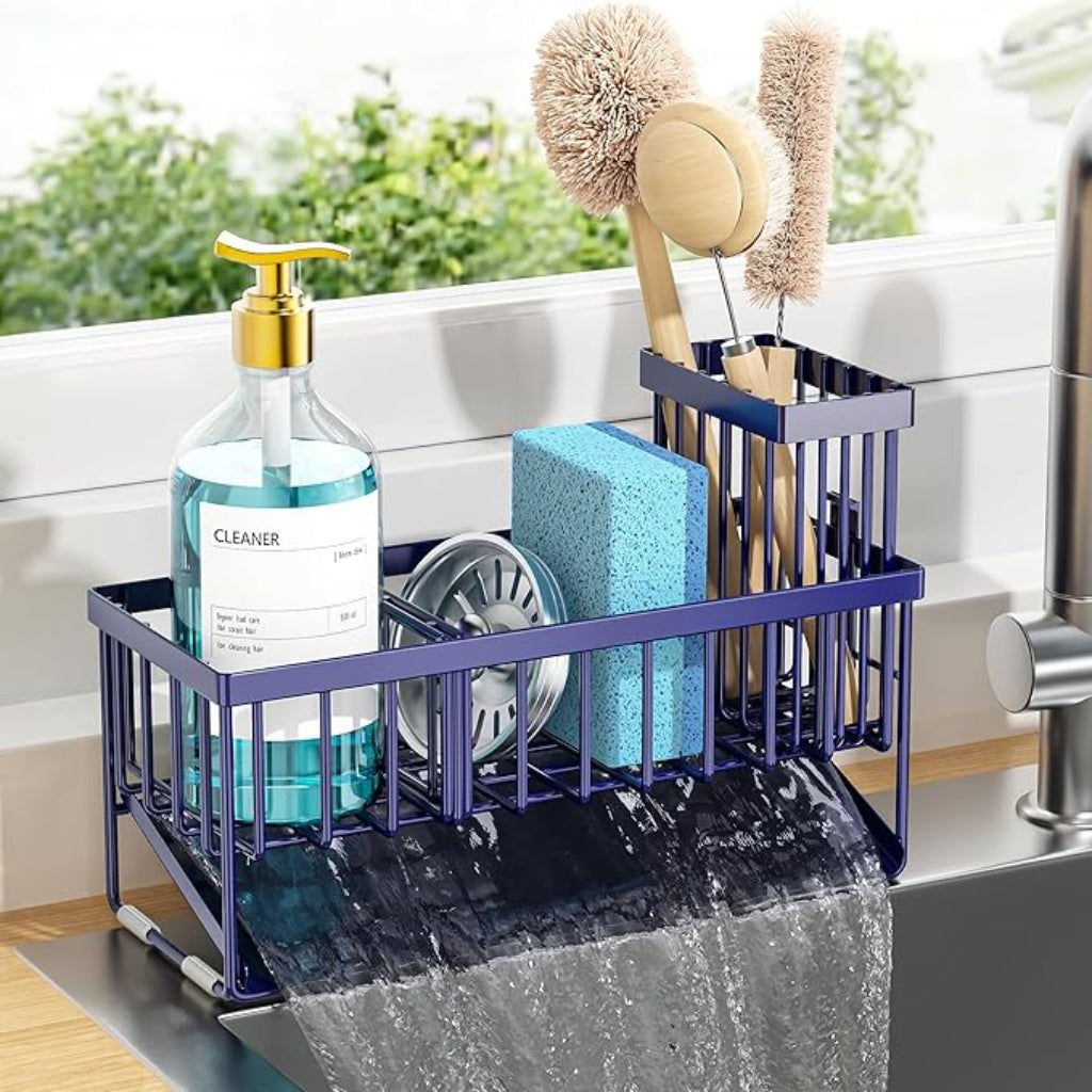Portaspugna Cucina Acciaio Inox Organizer Lavello Scolapiatti