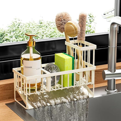 Portaspugna Cucina Acciaio Inox Organizer Lavello Scolapiatti
