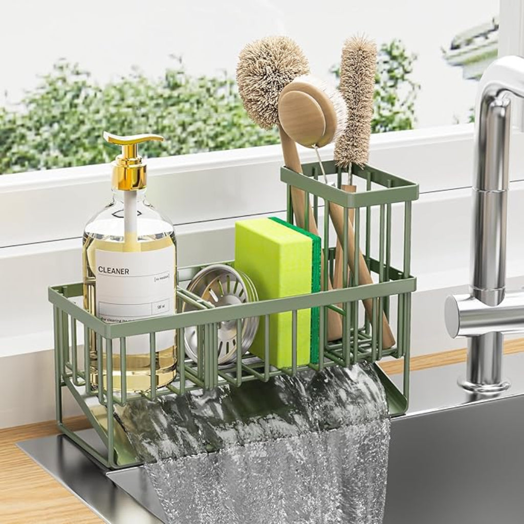 Portaspugna Cucina Acciaio Inox Organizer Lavello Scolapiatti