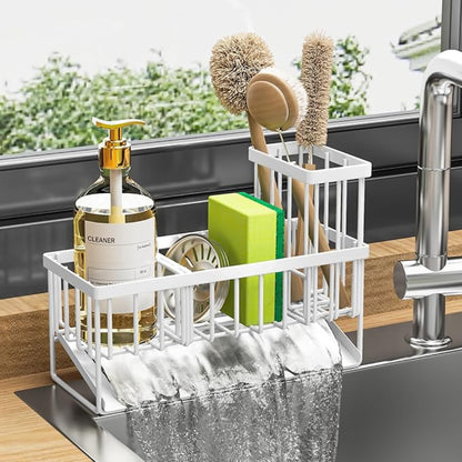 Portaspugna Cucina Acciaio Inox Organizer Lavello Scolapiatti