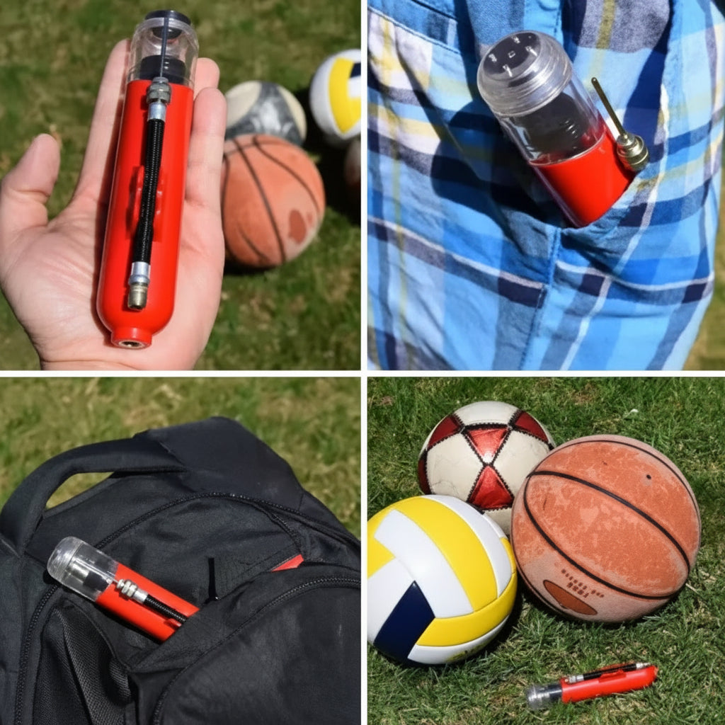 Pompa Pallone Manuale Kit Ago Calcio Basket Aria