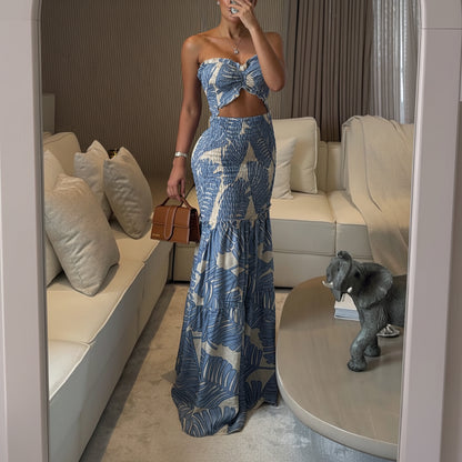 Vestido de verano para mujer Conjunto largo de dos piezas verano