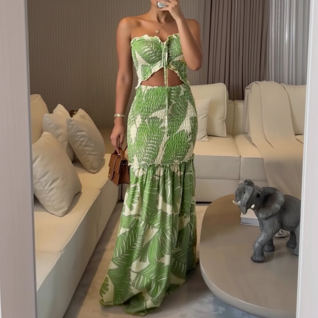 Vestido de verano para mujer Conjunto largo de dos piezas verano