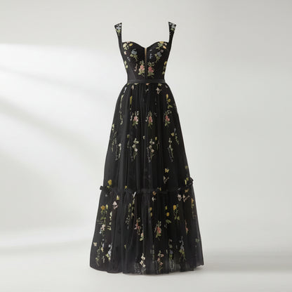 Abito Estivo Lungo Donna Elegante Floreale Cerimonia
