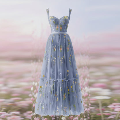 Abito Estivo Lungo Donna Elegante Floreale Cerimonia