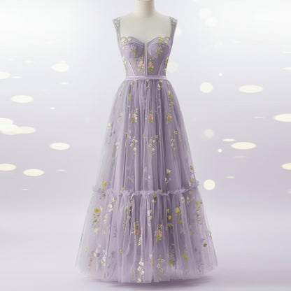Abito Estivo Lungo Donna Elegante Floreale Cerimonia