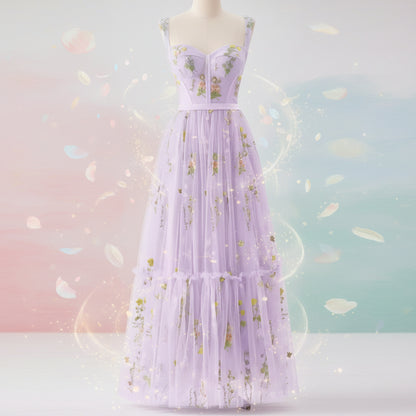 Abito Estivo Lungo Donna Elegante Floreale Cerimonia