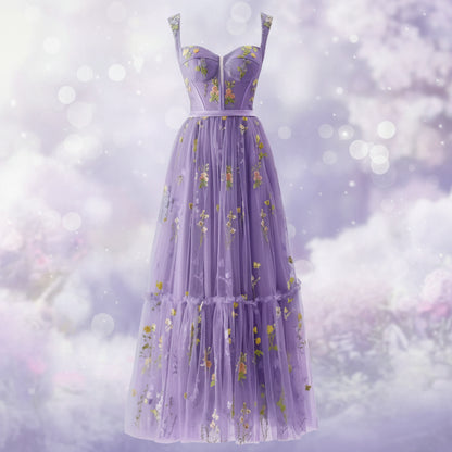 Abito Estivo Lungo Donna Elegante Floreale Cerimonia