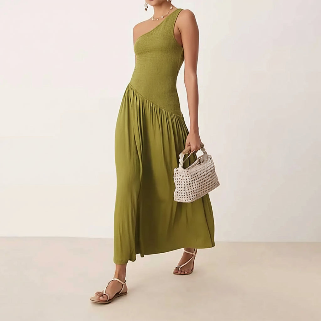 Women's Summer Dress One-Shoulder Stylish Casual Summer Outfit