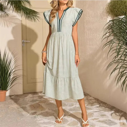 Vestito Donna Corto Maniche Farfalla Leggero Casual Estate