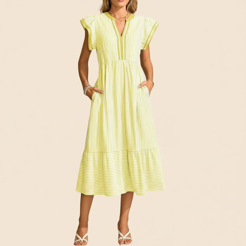 Vestito Donna Corto Maniche Farfalla Leggero Casual Estate