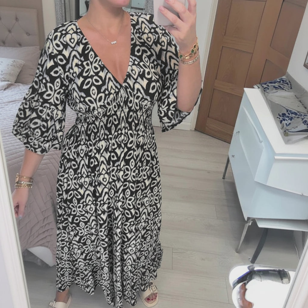 Vestido de verano para mujer Bohemio con escote en V para ocio y vacaciones