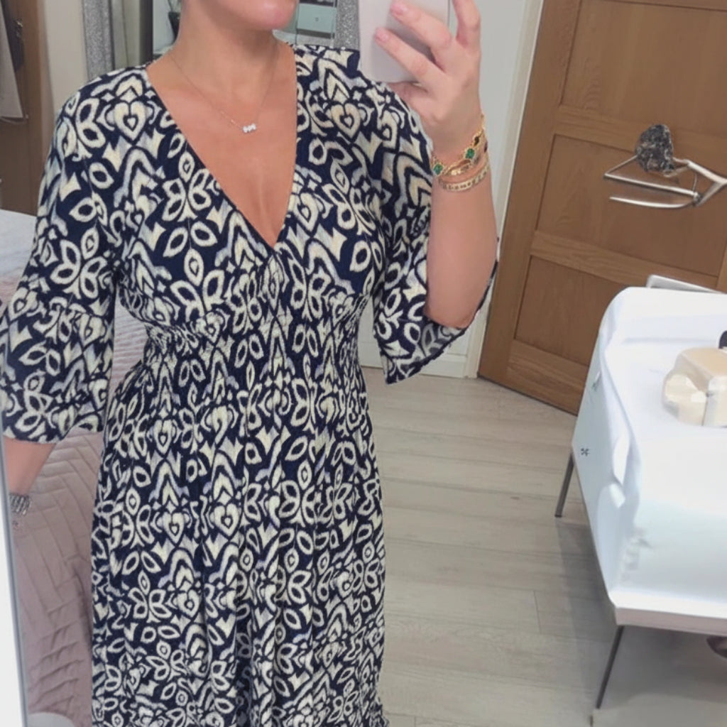 Vestido de verano para mujer Bohemio con escote en V para ocio y vacaciones