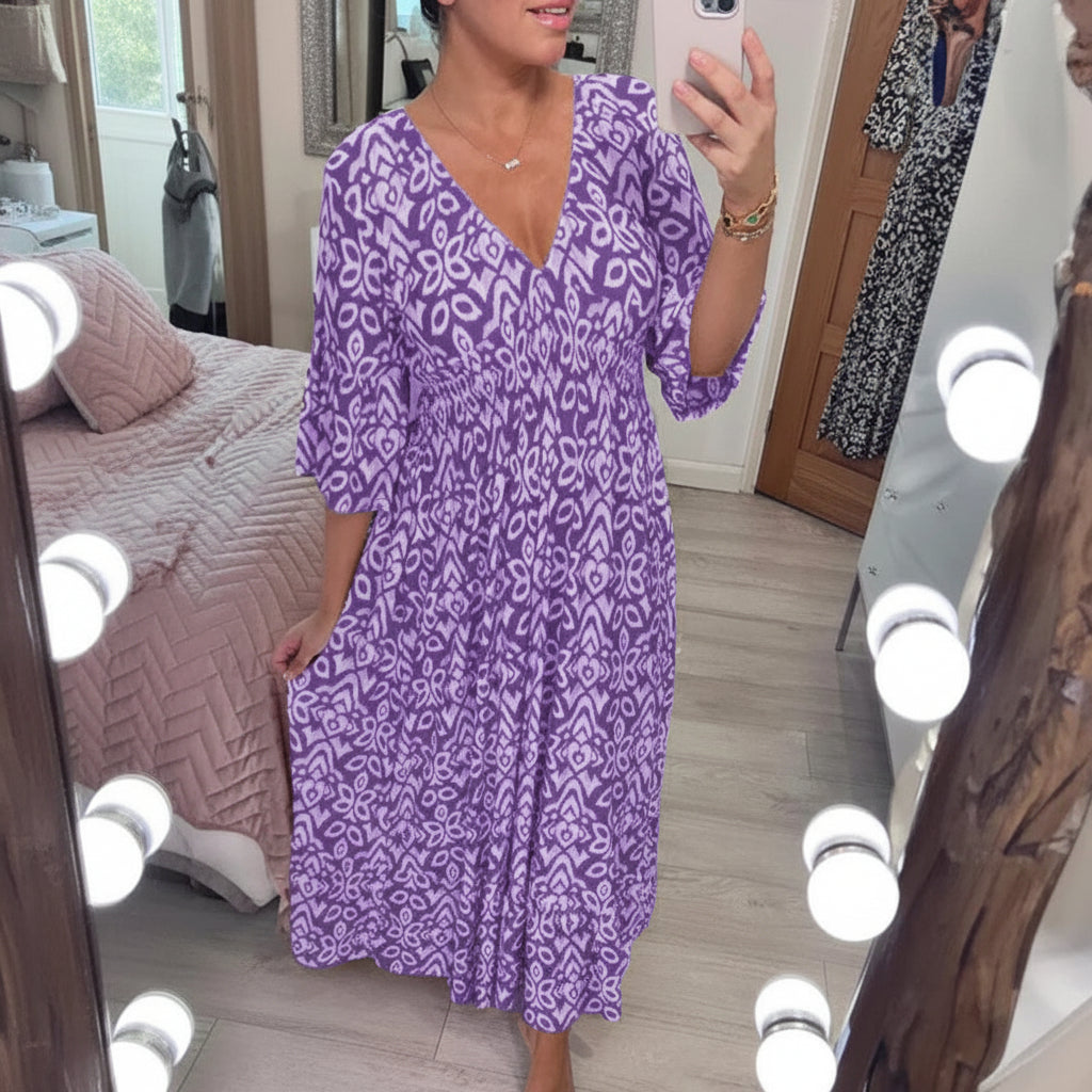 Vestido de verano para mujer Bohemio con escote en V para ocio y vacaciones