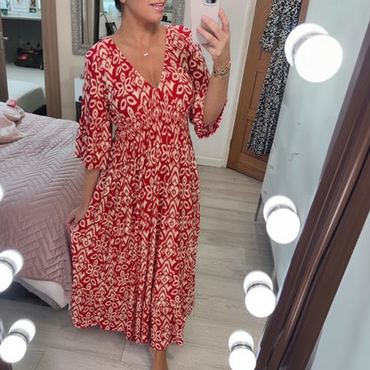 Vestido de verano para mujer Bohemio con escote en V para ocio y vacaciones