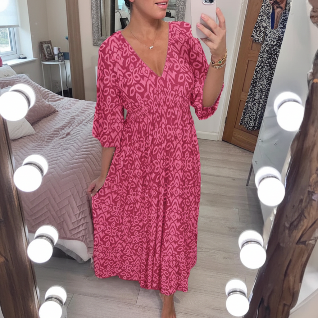 Vestido de verano para mujer Bohemio con escote en V para ocio y vacaciones