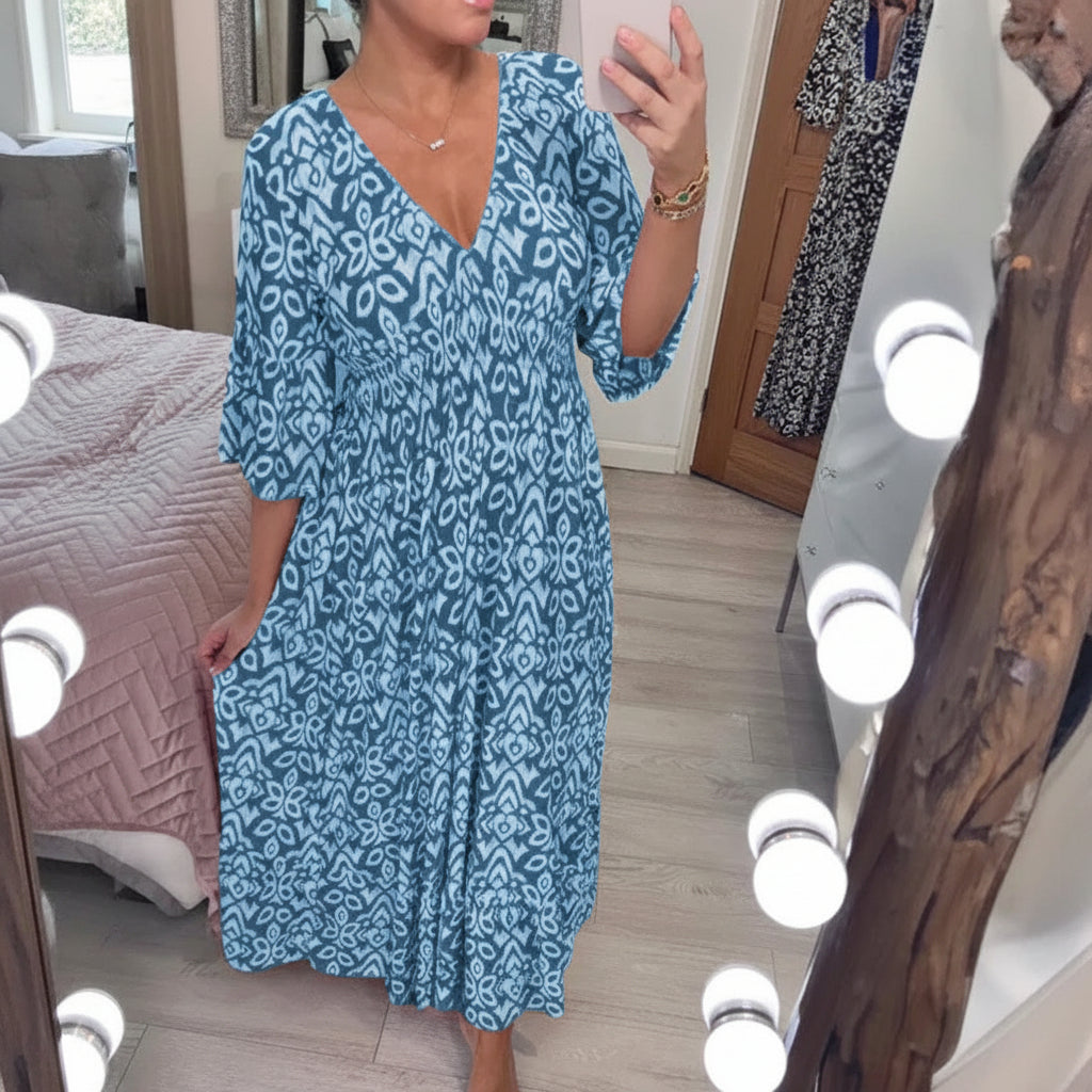 Vestido de verano para mujer Bohemio con escote en V para ocio y vacaciones