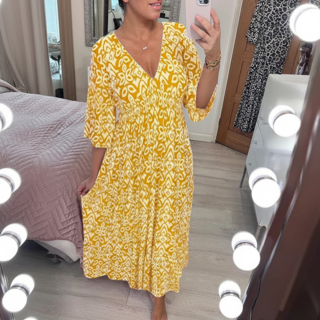 Vestido de verano para mujer Bohemio con escote en V para ocio y vacaciones
