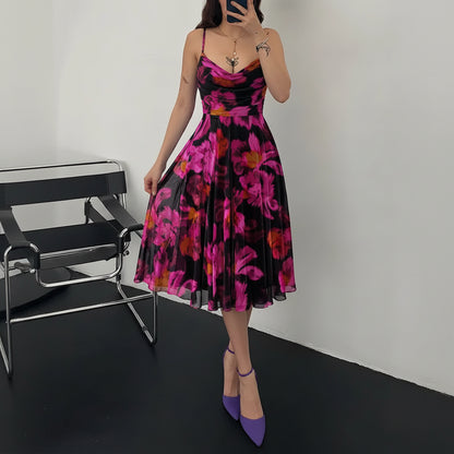 Womens Summer Dress Cocktail Floral Midi Casual Dress