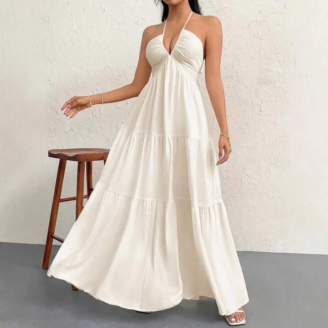 Womens Summer Dress Deep V-Neck Summer