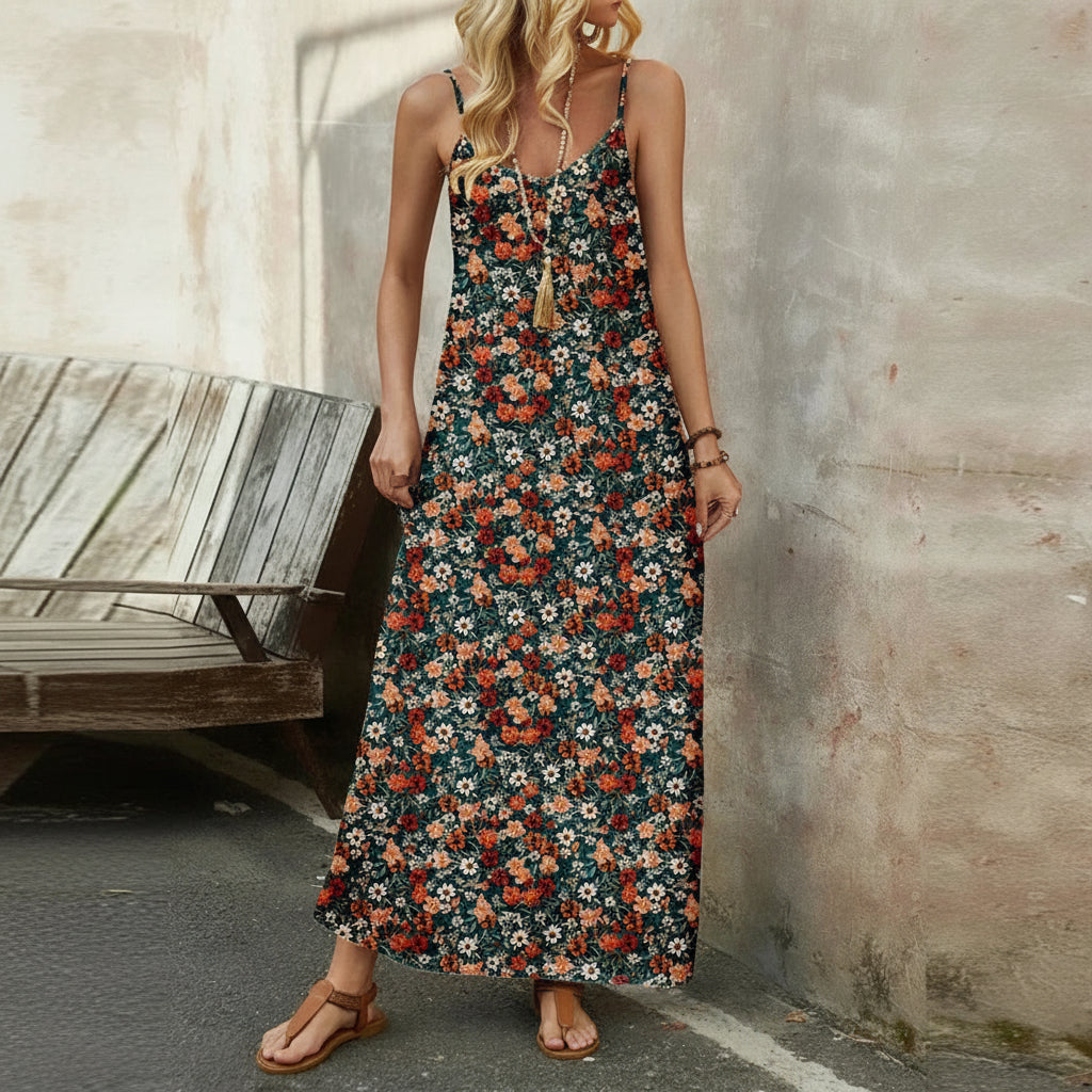 Vestido Verano Mujer Midi Floral Casual Ligero Diario