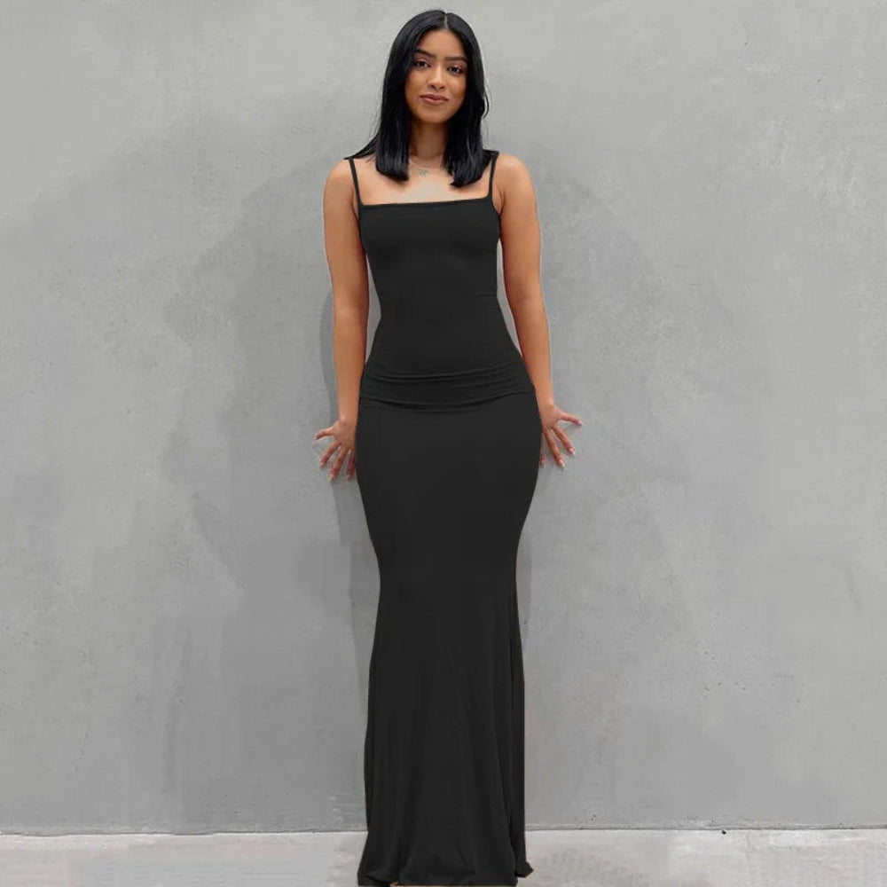 Robe Femme Longue Ajustée Slim Casual Été Quotidien