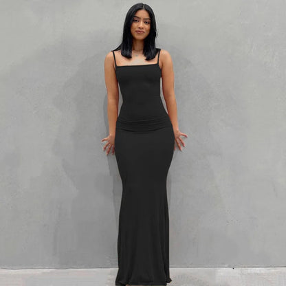 Robe Femme Longue Ajustée Slim Casual Été Quotidien
