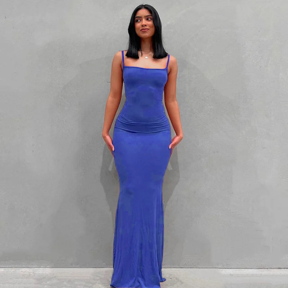 Robe Femme Longue Ajustée Slim Casual Été Quotidien