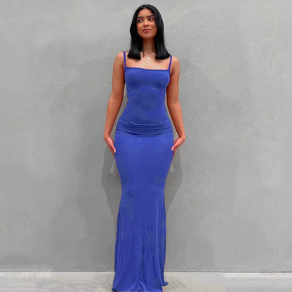 Robe Femme Longue Ajustée Slim Casual Été Quotidien