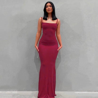 Robe Femme Longue Ajustée Slim Casual Été Quotidien