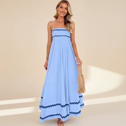 Vestido Verano Mujer Maxi Fluido Rayas Largo Casual Ligero