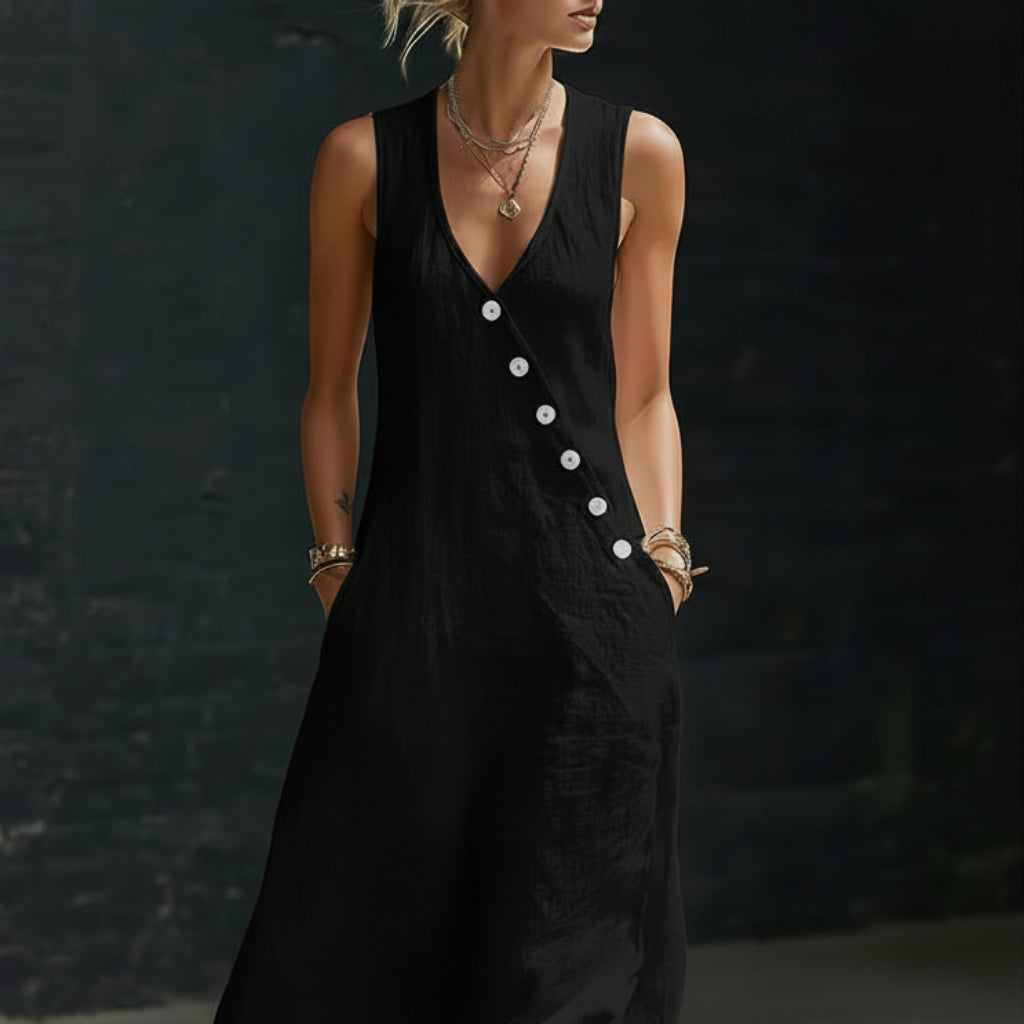 Robe Femme Longue Ample Avec Poches Casual Été Quotidien