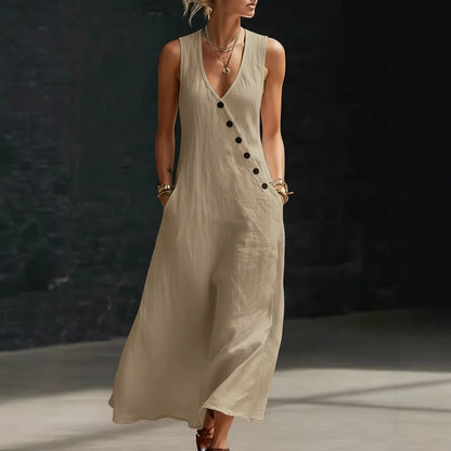 Robe Femme Longue Ample Avec Poches Casual Été Quotidien
