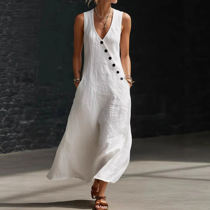 Robe Femme Longue Ample Avec Poches Casual Été Quotidien
