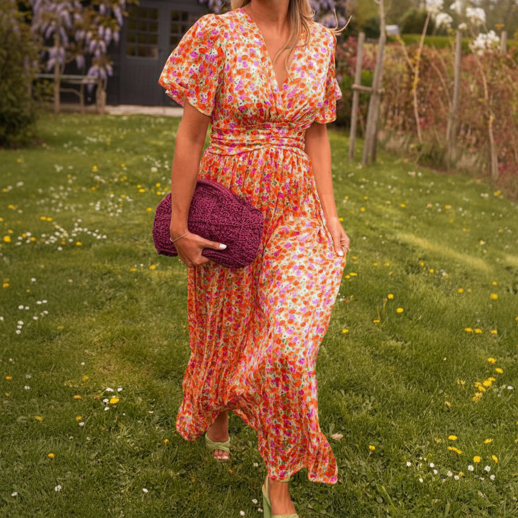 Vestido de verano largo para mujer con flores, casual, para vacaciones