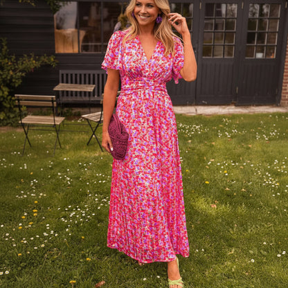 Vestido de verano largo para mujer con flores, casual, para vacaciones