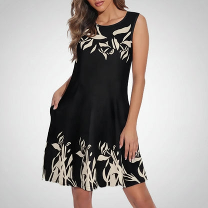 Vestido Verano Mujer Corto Sin Mangas Estampado Casual
