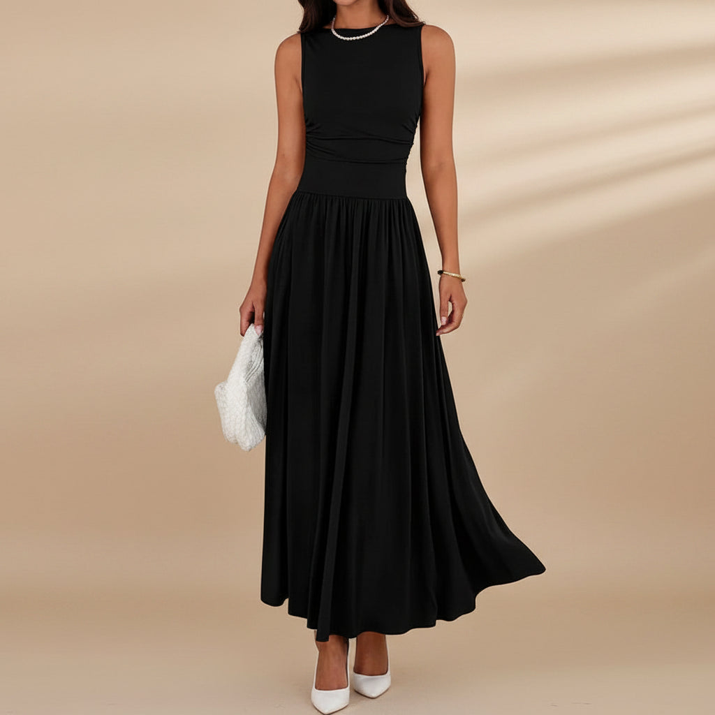 Womens Summer Dress Pleated Pocket Short Casual Dress