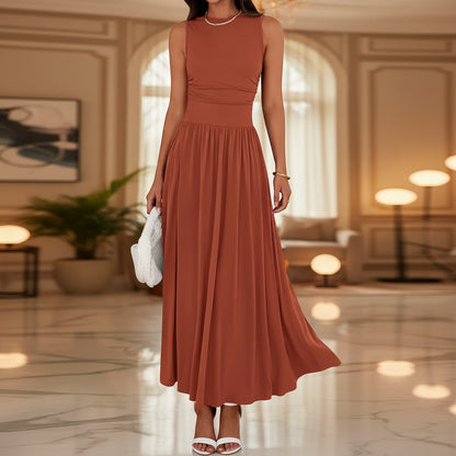 Womens Summer Dress Pleated Pocket Short Casual Dress