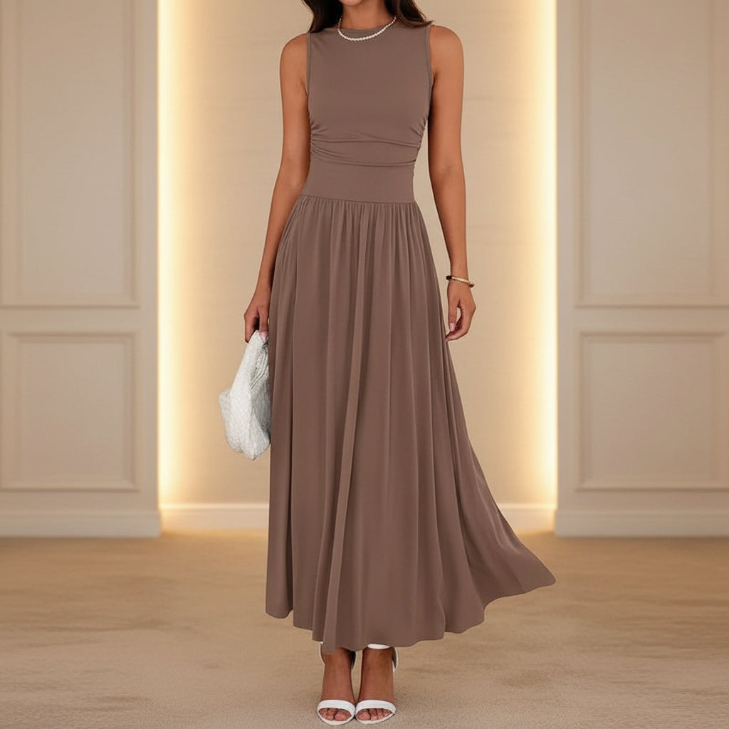 Womens Summer Dress Pleated Pocket Short Casual Dress