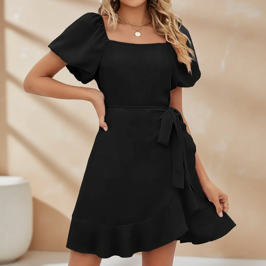 Vestido de verano para mujer con mangas abullonadas Elegante vestido maxi de verano
