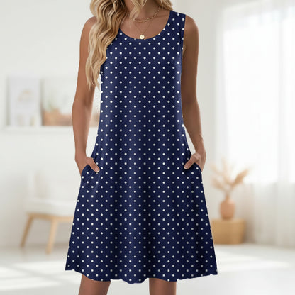Vestido Mujer Corto Floral Con Bolsillos Casual Verano Diario