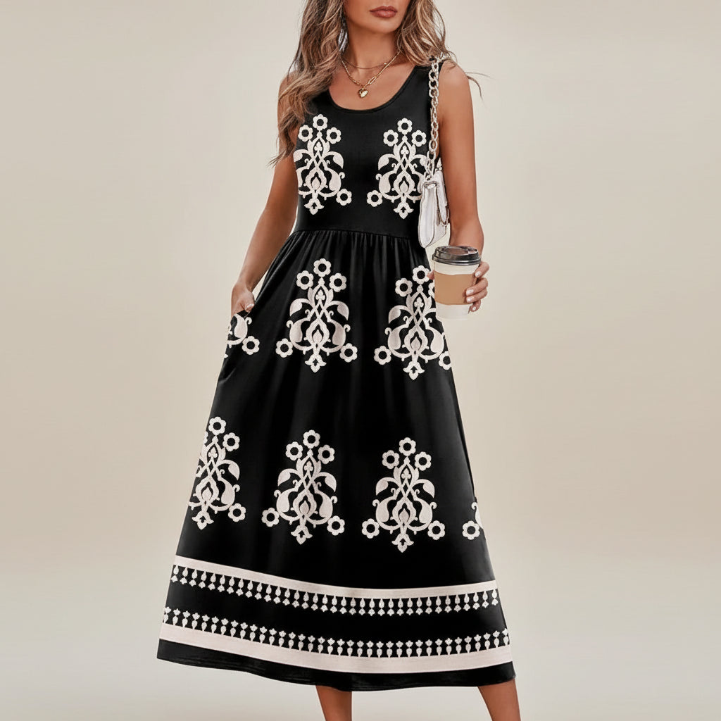 Flowing Summer Dress Women Sleeveless Comfortable